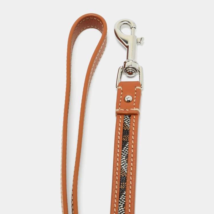 Pre Owned Goyard Brown Goyardine Coated Canvas and Leather Edmond Leash
