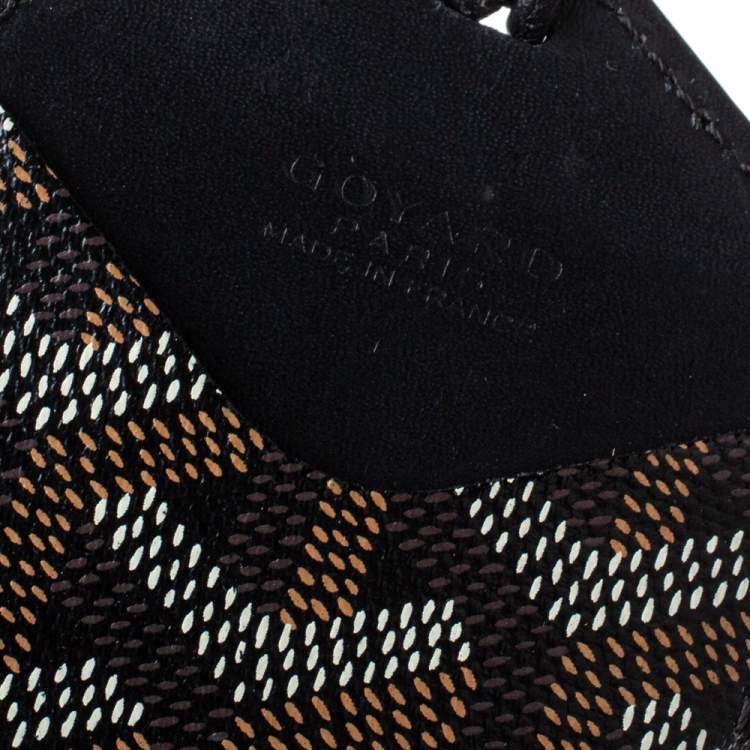Pre Owned Goyard Black Goyardine Coated Canvas and Leather Luggage Tag