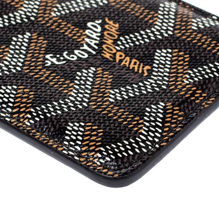 Pre Owned Goyard Black Goyardine Coated Canvas and Leather Luggage Tag