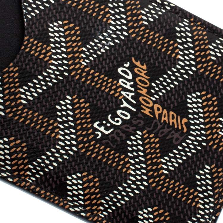 Pre Owned Goyard Black Goyardine Coated Canvas and Leather Luggage Tag