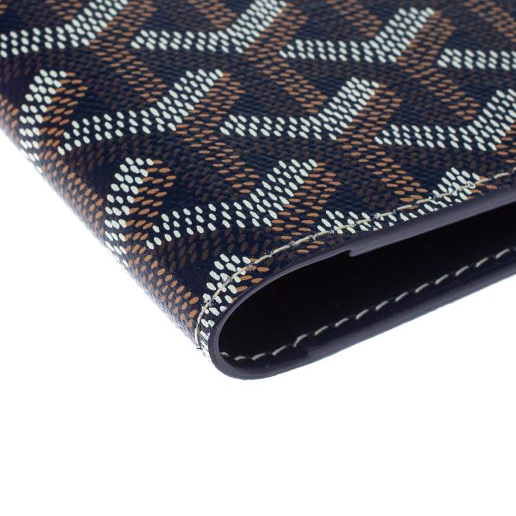 Pre Owned Goyard Blue Goyardine Coated Canvas Grenelle Passport Holder