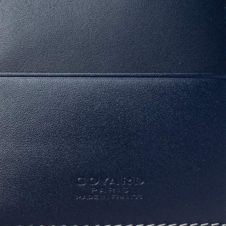 Pre Owned Goyard Blue Goyardine Coated Canvas Grenelle Passport Holder