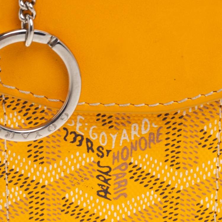 Pre Owned Goyard Mustard Yellow Coated Canvas And Leather Portier GM Key Pouch