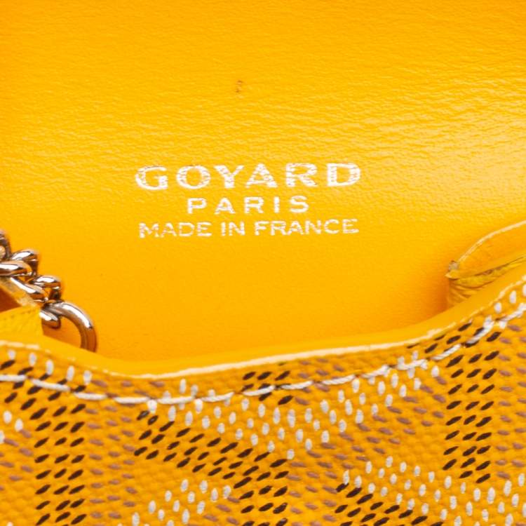 Pre Owned Goyard Mustard Yellow Coated Canvas And Leather Portier GM Key Pouch
