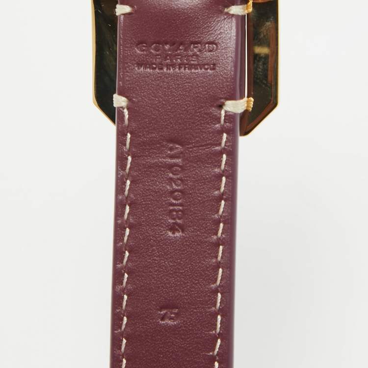 Pre Owned Goyard Burgundy Goyardine Coated Canvas and Leather Rudy Belt 75 CM
