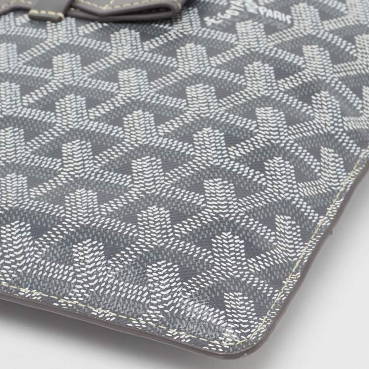Pre Owned Goyard Grey Goyardine Coated Canvas Camondo Horizontal MM Clutch
