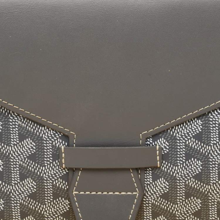 Pre Owned Goyard Grey Goyardine Coated Canvas Camondo Horizontal MM Clutch