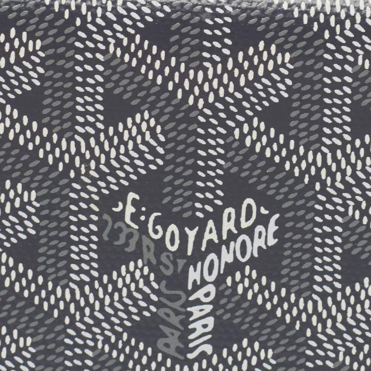 Pre Owned Goyard Grey Goyardine Coated Canvas and Leather Business Card Holder 