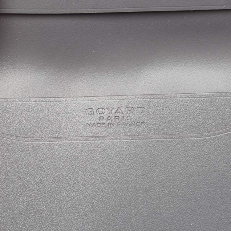 Pre Owned Goyard Grey Goyardine Coated Canvas and Leather Business Card Holder 