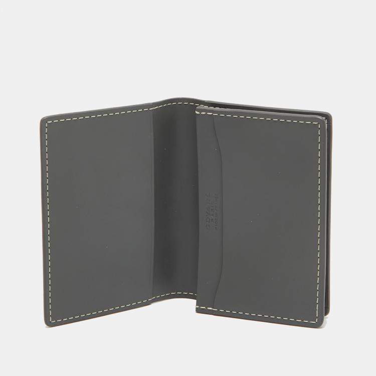 Pre Owned Goyard Grey Goyardine Coated Canvas and Leather Business Card Holder 