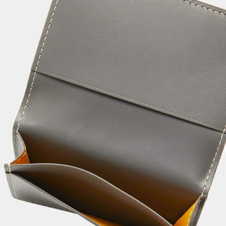 Pre Owned Goyard Grey Goyardine Coated Canvas and Leather Business Card Holder 