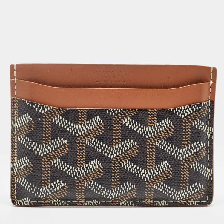 Pre Owned Goyard Brown Goyardine Coated Canvas and Leather Saint Sulpice Card Holder