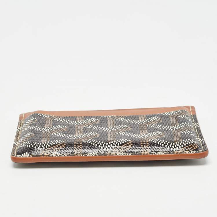Pre Owned Goyard Brown Goyardine Coated Canvas and Leather Saint Sulpice Card Holder