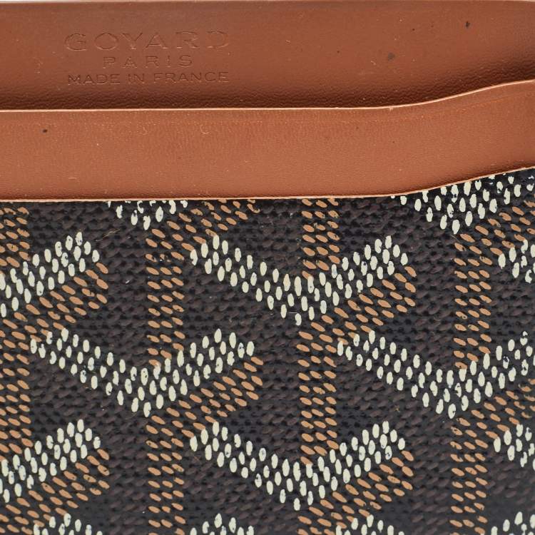 Pre Owned Goyard Brown Goyardine Coated Canvas and Leather Saint Sulpice Card Holder