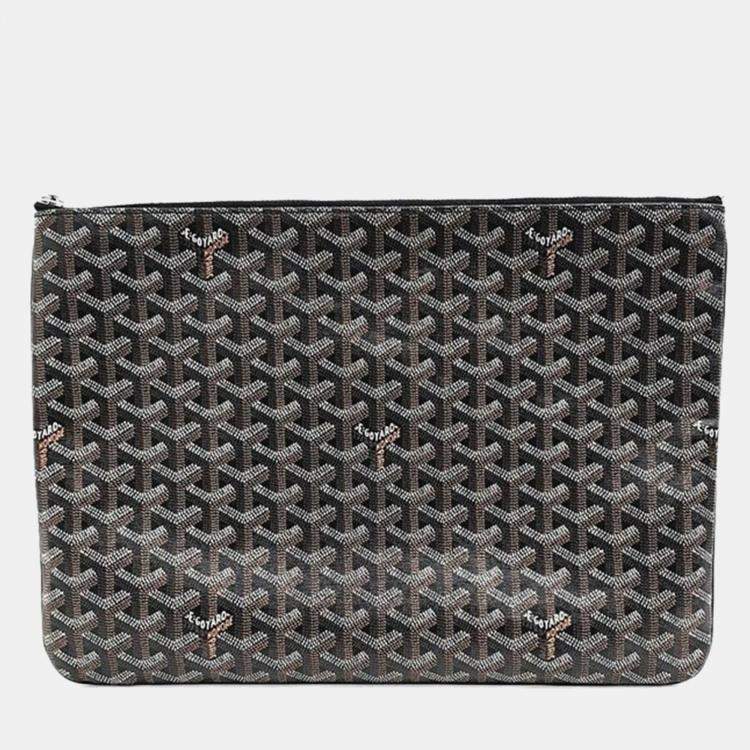 Pre Owned Goyard Black Coated Canvas Senat MGM Pouch