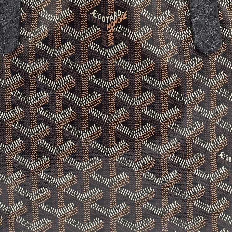 Pre Owned Goyard Black Goyardine Coated Canvas Anjou Mini Reversible Bag