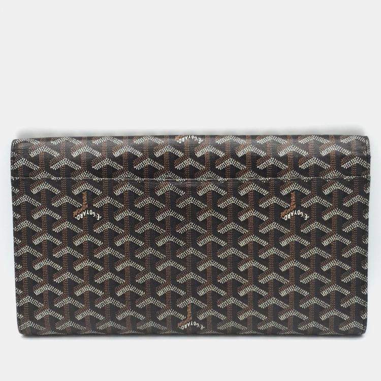 Pre Owned Goyard Black Canvas Monte Carlo Bois Clutch