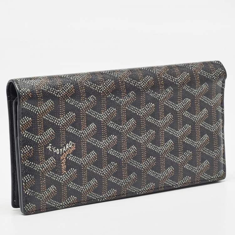Pre Owned Goyard Black Goyardine Coated Canvas and Leather Richelieu Wallet