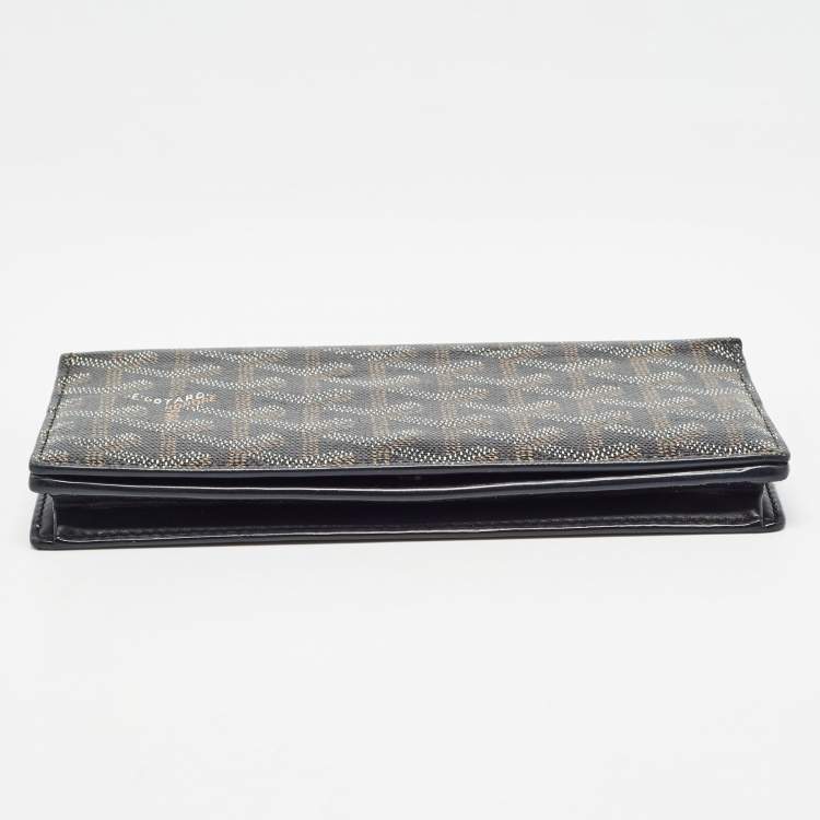 Pre Owned Goyard Black Goyardine Coated Canvas and Leather Richelieu Wallet