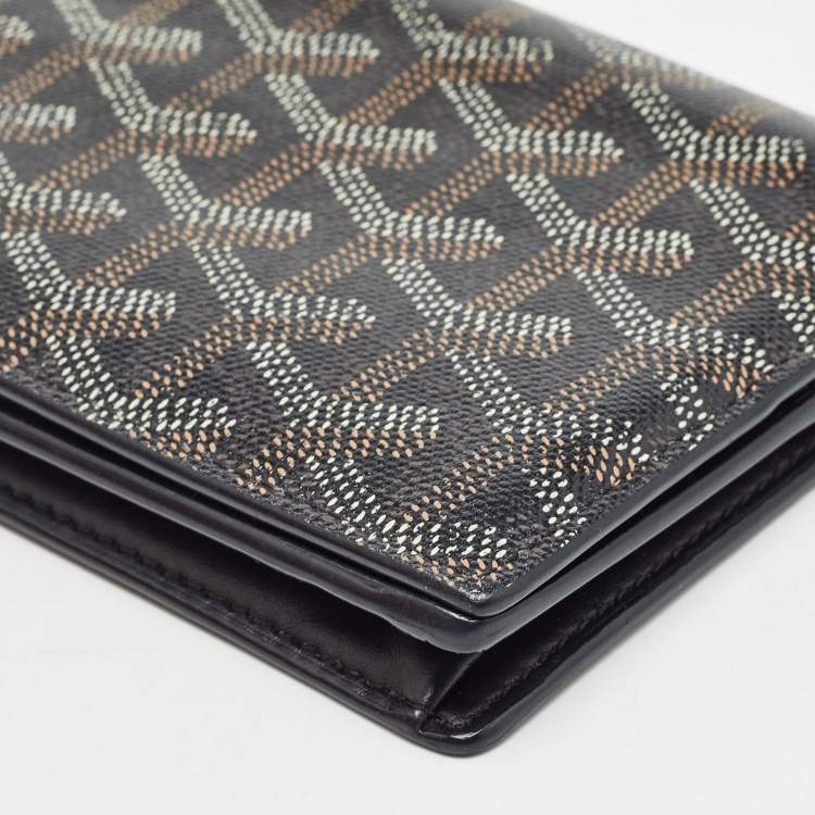 Pre Owned Goyard Black Goyardine Coated Canvas and Leather Richelieu Wallet