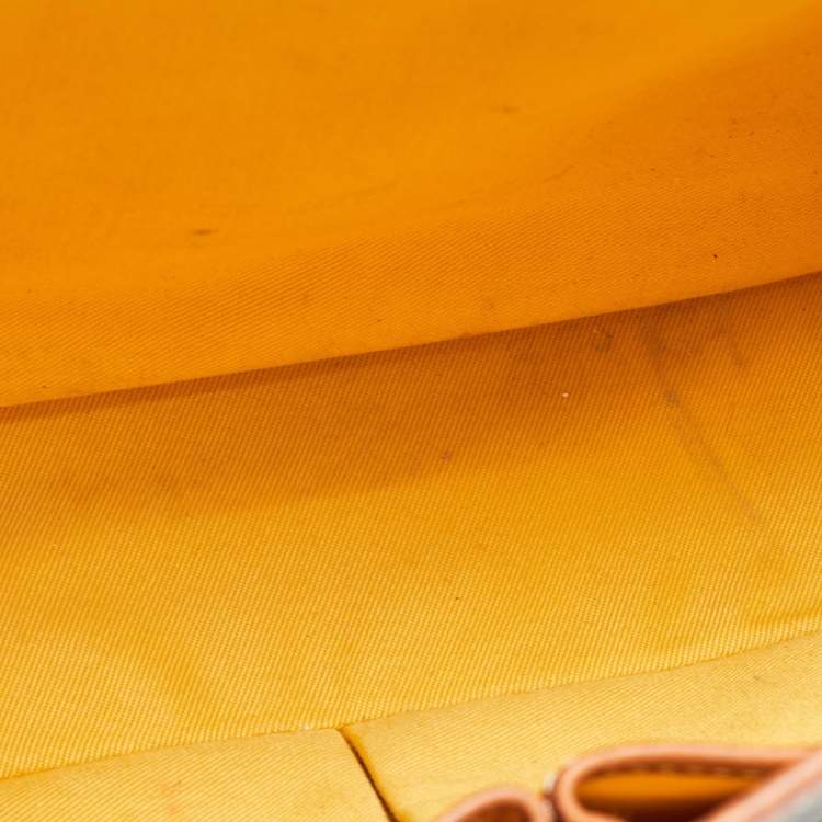 Pre Owned Goyard Brown Goyardine Coated Canvas and Leather Belvedere MM Saddle Bag