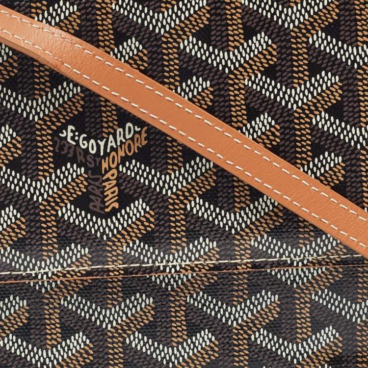 Pre Owned Goyard Brown Goyardine Coated Canvas Varenne Wallet on Strap