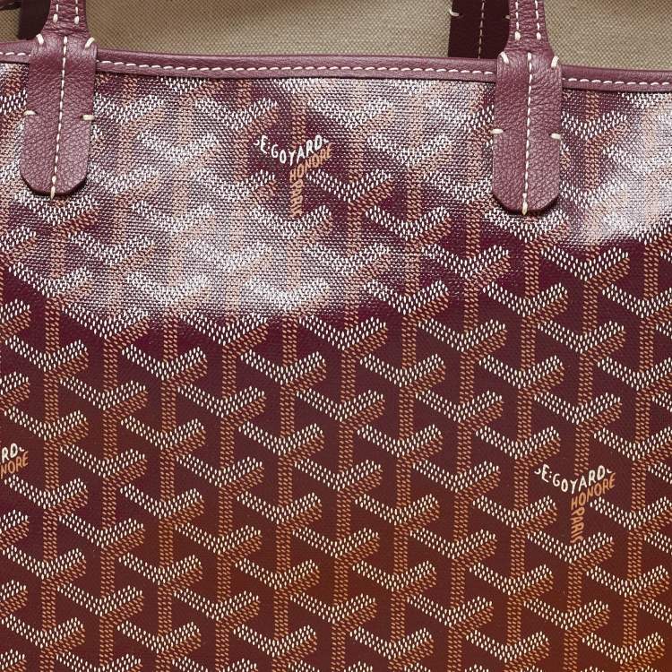 Pre Owned Goyard Burgundy Goyardine Coated Canvas and Leather The Chien Gris Bag