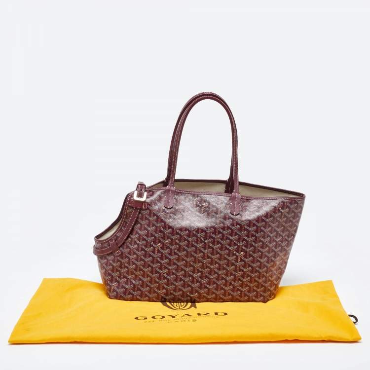 Pre Owned Goyard Burgundy Goyardine Coated Canvas and Leather The Chien Gris Bag