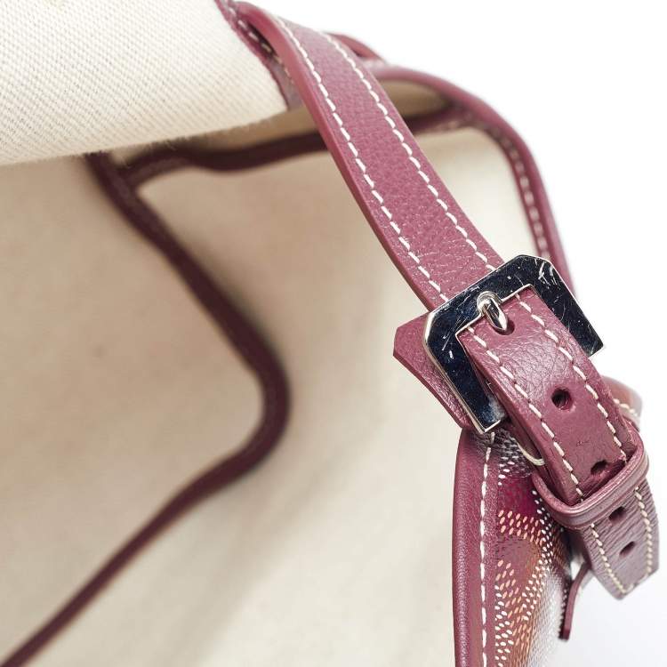 Pre Owned Goyard Burgundy Goyardine Coated Canvas and Leather The Chien Gris Bag