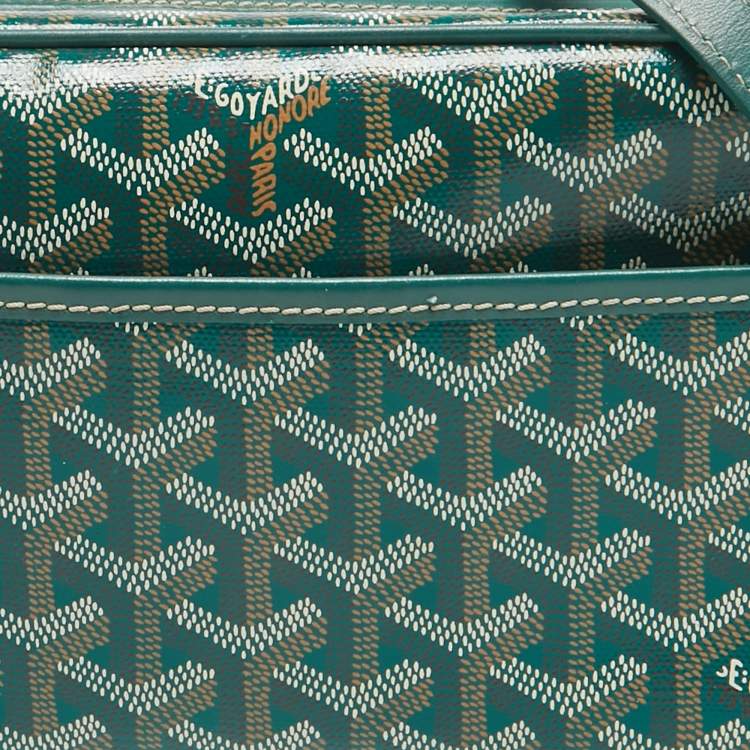 Pre Owned Goyard Green Coated Canvas and Leather Cap Vert Crossbody Bag