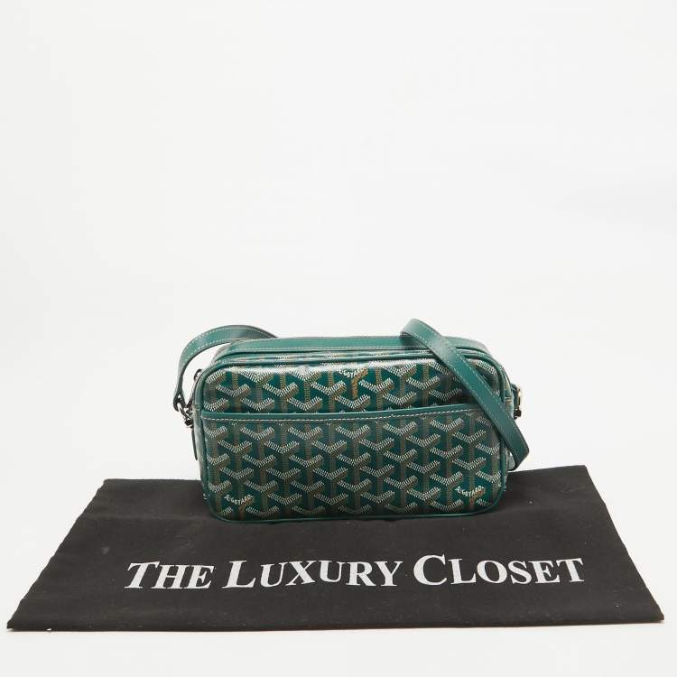 Pre Owned Goyard Green Coated Canvas and Leather Cap Vert Crossbody Bag