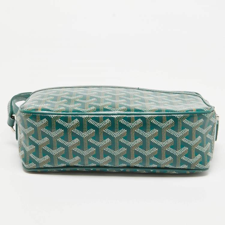 Pre Owned Goyard Green Coated Canvas and Leather Cap Vert Crossbody Bag