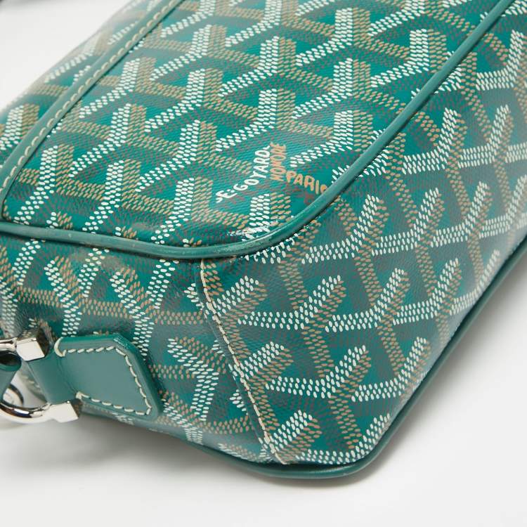 Pre Owned Goyard Green Coated Canvas and Leather Cap Vert Crossbody Bag