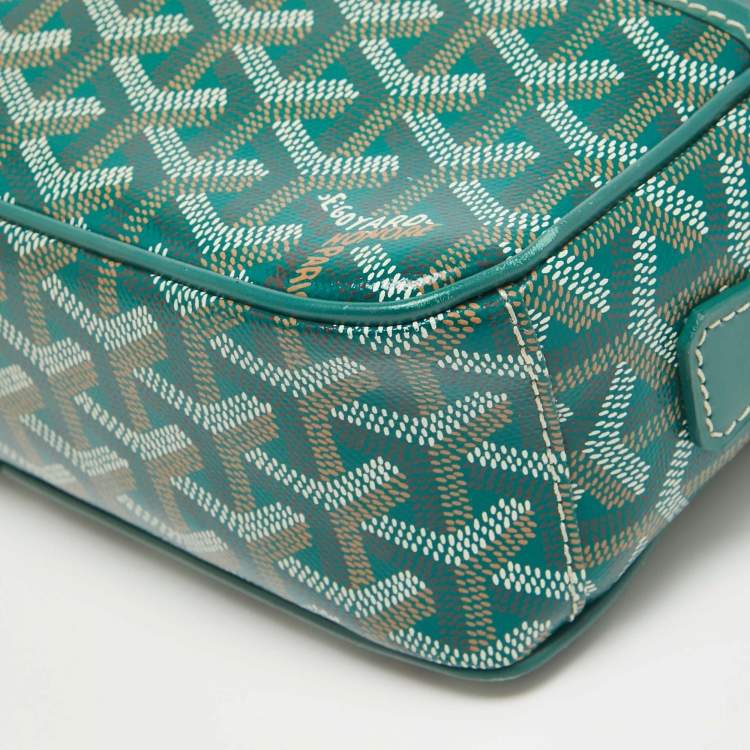 Pre Owned Goyard Green Coated Canvas and Leather Cap Vert Crossbody Bag