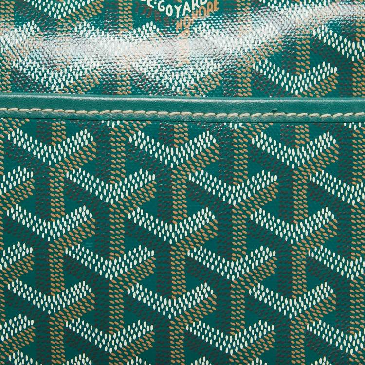 Pre Owned Goyard Green Coated Canvas and Leather Cap Vert Crossbody Bag