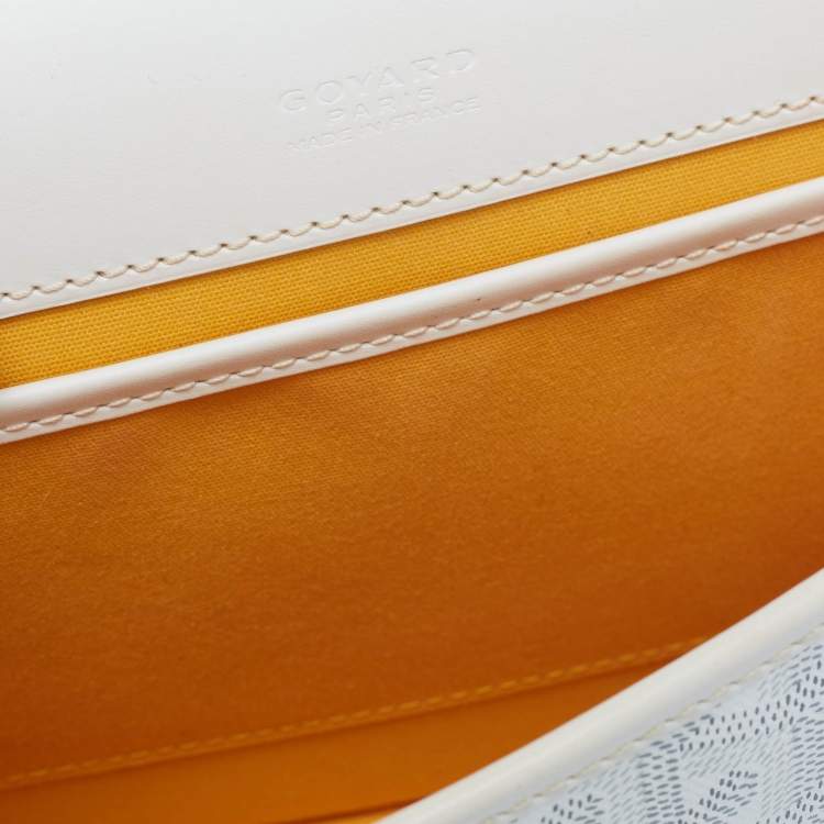 Pre Owned Goyard White Goyardine Coated Canvas and Leather Belvedere PM Bag