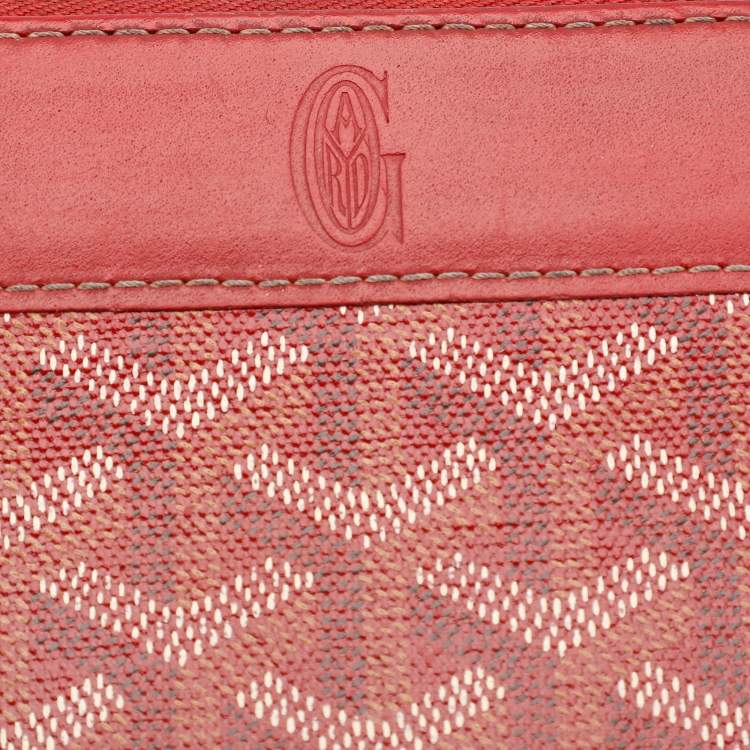 Pre Owned Goyard Red Goyardine Coated Canvas Matignon Zip Around Wallet