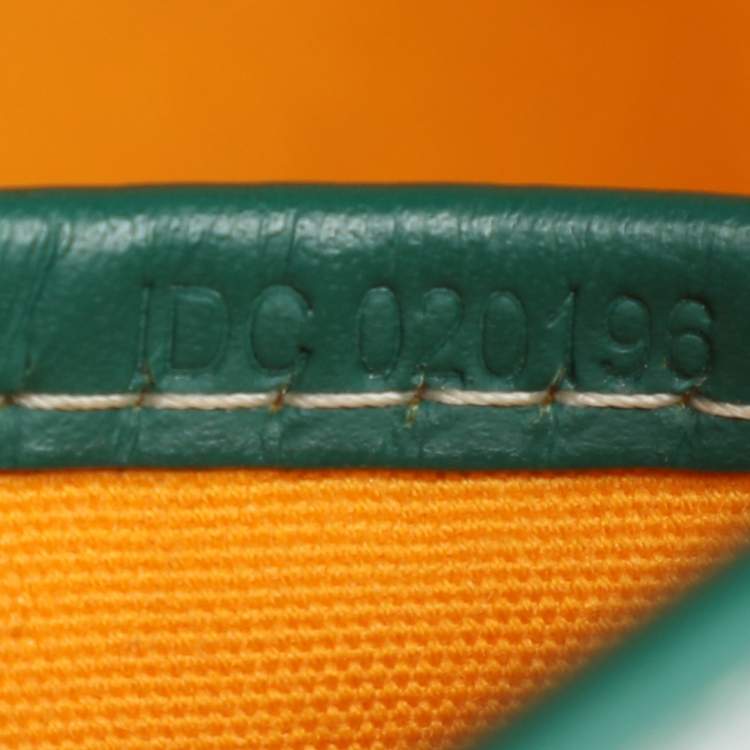 Pre Owned Goyard Green Goyardine Coated Canvas and Leather Belvedere II PM Saddle Bag