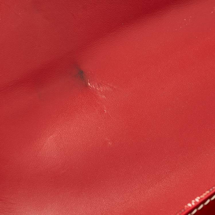 Pre Owned Goyard Red Goyardine Coated Canvas and Leather Saigon MM Top Handle Bag