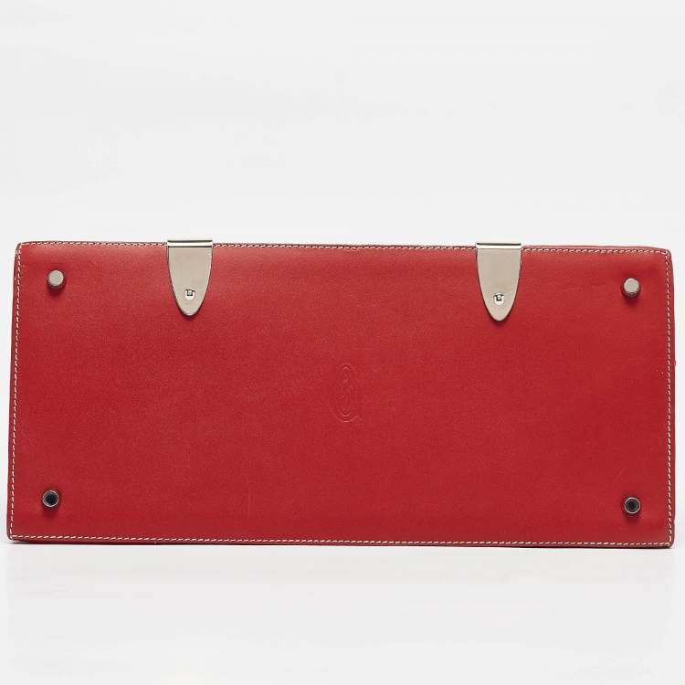 Pre Owned Goyard Red Goyardine Coated Canvas and Leather Saigon MM Top Handle Bag