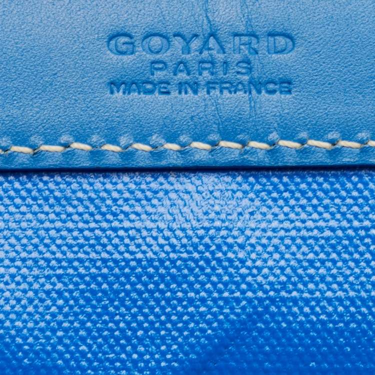 Pre Owned Goyard Blue Goyardine Coated Canvas and Leather Bellechasse PM Tote