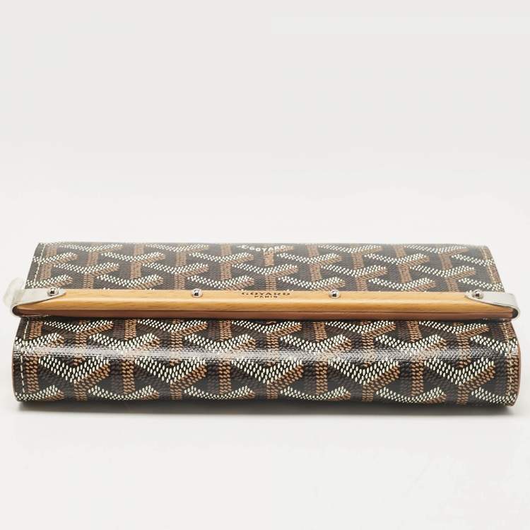 Pre Owned Goyard Brown Goyardine Coated Canvas and Leather Mini Monte Carlo Case
