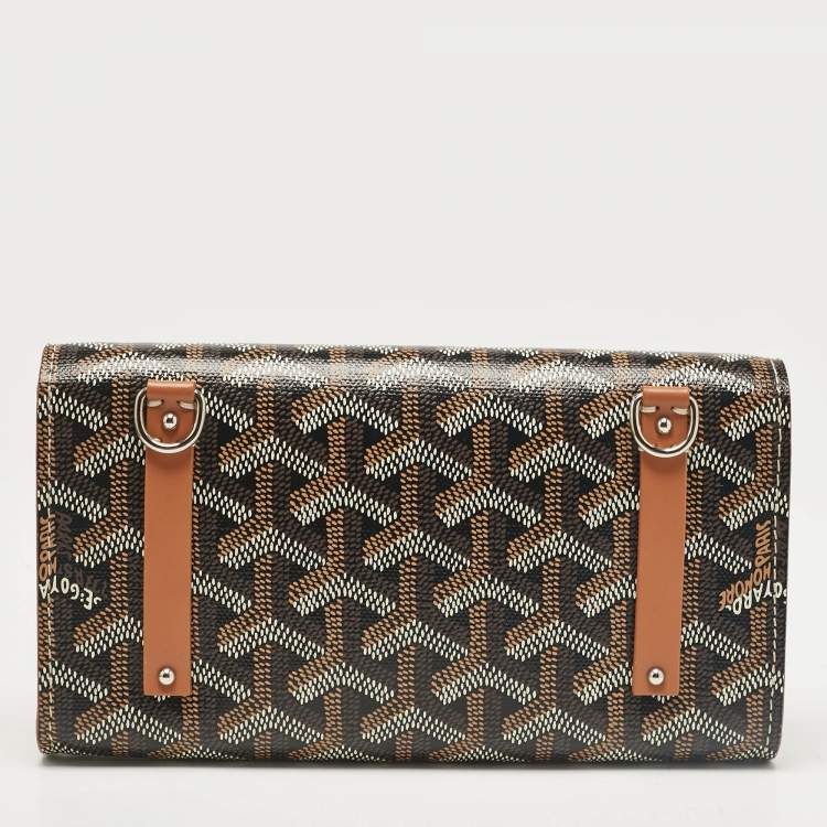Pre Owned Goyard Brown Goyardine Coated Canvas and Leather Mini Monte Carlo Case