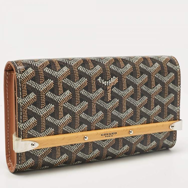Pre Owned Goyard Brown Goyardine Coated Canvas and Leather Mini Monte Carlo Case