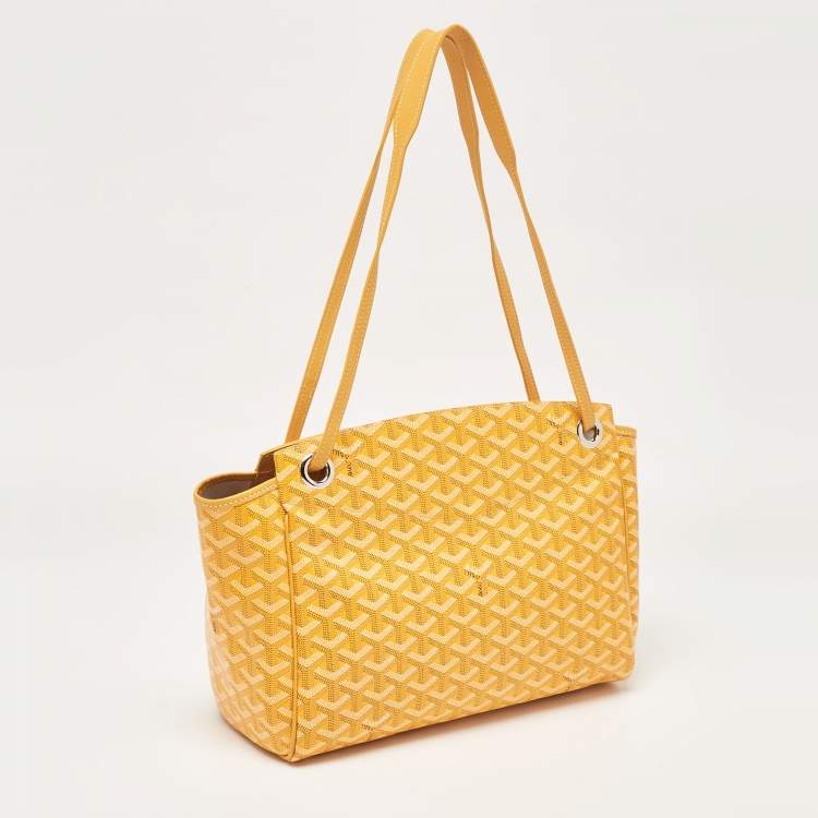 Pre Owned Goyard Mustard Goyardine Coated Canvas and Leather Rouette PM Bag
