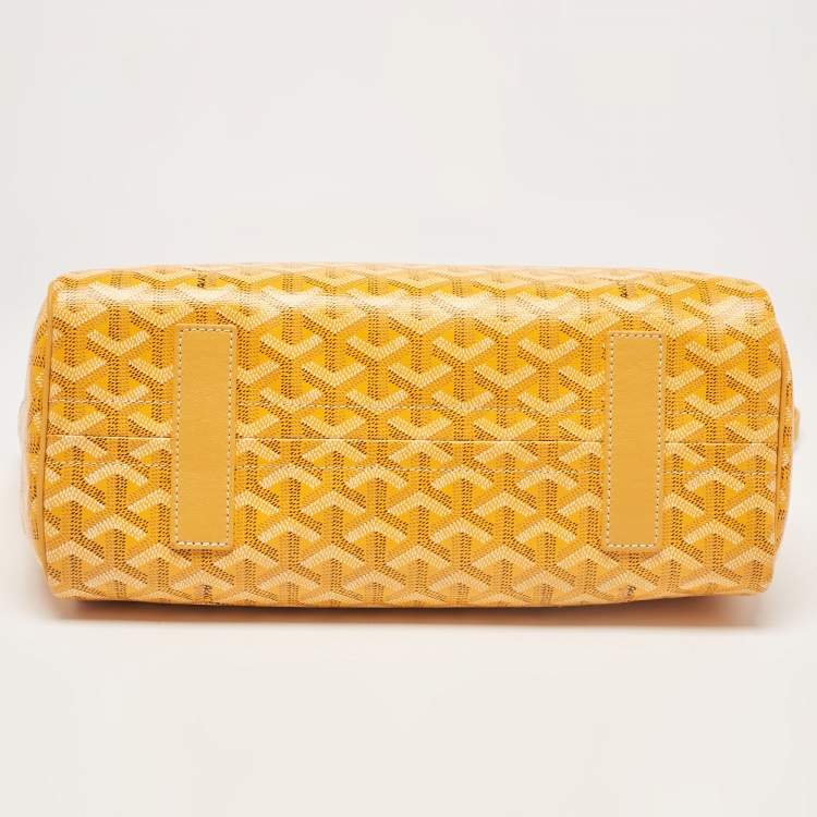 Pre Owned Goyard Mustard Goyardine Coated Canvas and Leather Rouette PM Bag