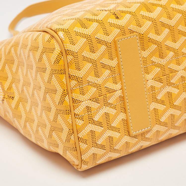 Pre Owned Goyard Mustard Goyardine Coated Canvas and Leather Rouette PM Bag