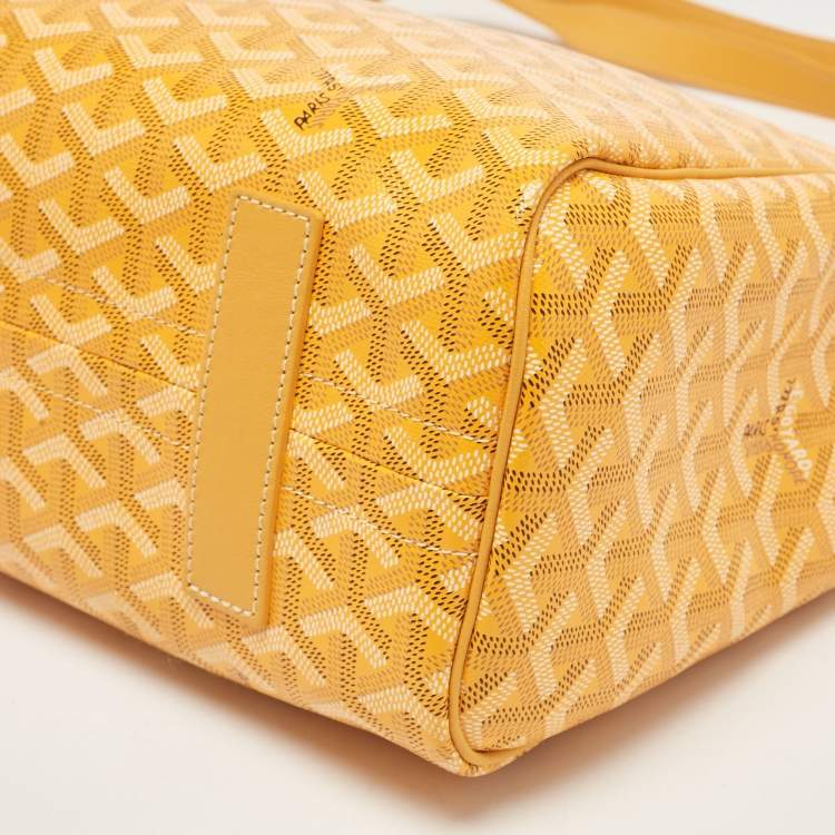 Pre Owned Goyard Mustard Goyardine Coated Canvas and Leather Rouette PM Bag