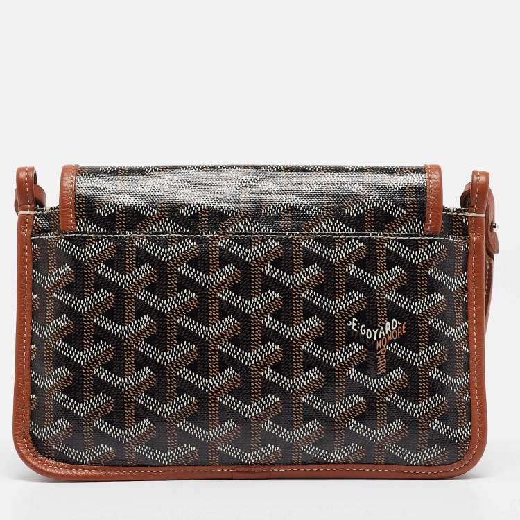 Pre Owned Goyard Brown Goyardine Coated Canvas Plumet Crossbody Bag