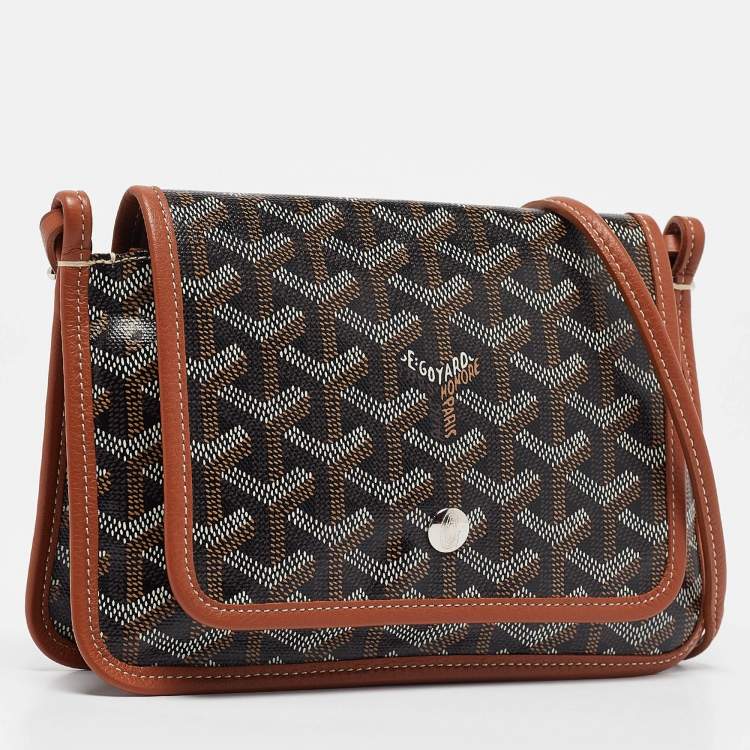 Pre Owned Goyard Brown Goyardine Coated Canvas Plumet Crossbody Bag